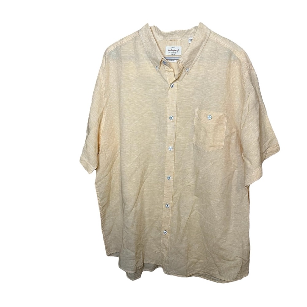 Original Weatherproof Vintage Light Orange Short Sleeve Button Down Shirt XXL
